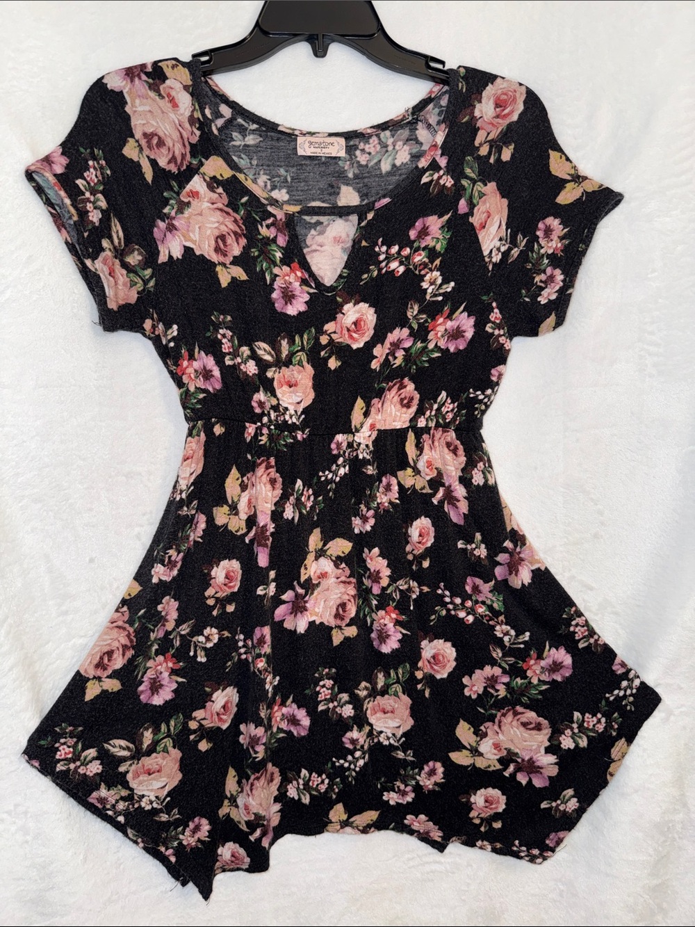 Floral Keyhole Waist-Defined Women’s Dress